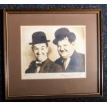 Autographs, photograph, Laurel & Hardy, a fine 10 x 8 photograph of Laurel & Hardy signed by both