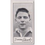 Trade card, Barratt's, Famous Footballers, A4 Series, type card, no 40, D. Edwards, Manchester