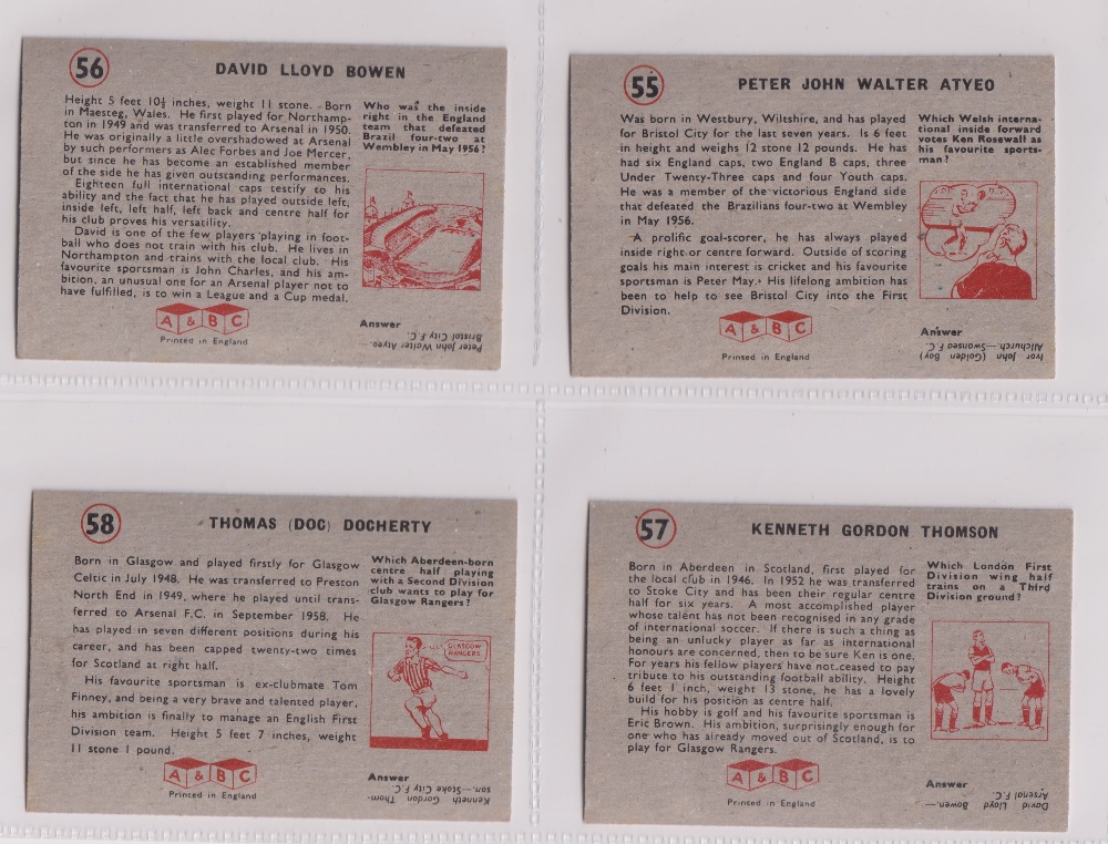 Trade cards, A&BC Gum, Footballers (With 'Planet Ltd', 47-92), 'X' size (set, 46 cards) includes - Image 8 of 24