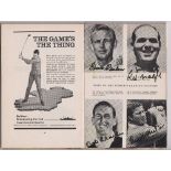 Golf Autographs, a hardbacked book style programme from the Carling World Golf Championship, 1966,