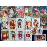 Postcards, Santas, Red Robes, inc. embossed, gilded, USA, Tucks, applied silk (1) etc (gd/vg) (19)