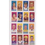 Trade cards, Amalgamated Press, Sportsmen of the World 'A', (24/32 cards in un-cut blocks of 4) (