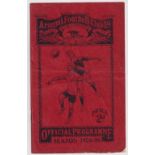 Football programme, Arsenal v Portsmouth, 26th December 1929, Division 1, (creasing, tape repair