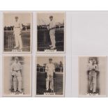 Cigarette cards, Phillips, Cricketers (Brown back) 'L' size, 5 cards nos 4C, 5C, 7C, 220C & 221C (