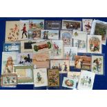 Greetings Cards/Trade Card, approx. 30+ cards to include mechanical, die-cut, deckle edged,