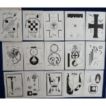 Postcards, a set of 33 cards in original box of 'The Ancient Scottish Masonic Rites' illustrated