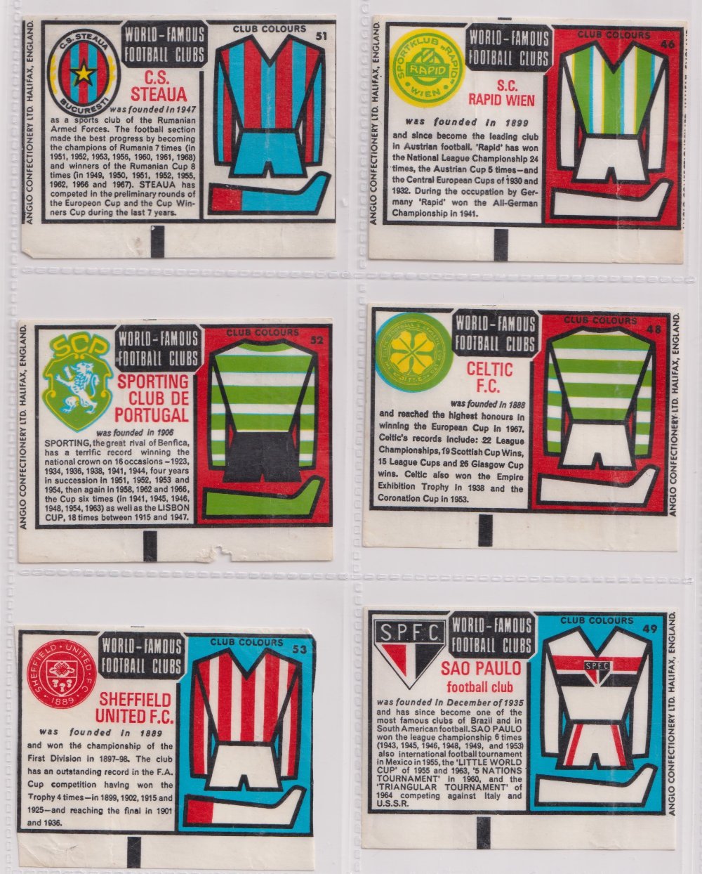 Trade cards, Anglo Confectionery, World-Famous Football Clubs (Wax issue) (37/72) includes West Ham, - Image 4 of 7