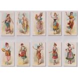 Cigarette cards, USA, Kimball, Dancing Women, (set, 50 cards) (mostly gd/vg)