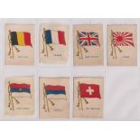 Tobacco silks, Robert Sinclair, Flags, 'M' size (7/10), Belgium, France (frayed), Great Britain,