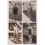 Postcards, Swimming, mainly Paris Olympics 1924 (?), RP, Cartonnet, Padoli, Yvonne Godard ,