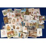Ephemera, approx. 90 Victorian greetings and trade cards to include die-cut, deckle edged and