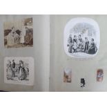 Ephemera, a well filled scrap book dated 1851, containing Baxter prints, engravings incl. Napoleon