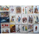 Postcards, a collection of approx 40 WW1 comic cards. Artists include Maurice, Carter, Glanville,
