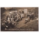 Postcard, Devon, Religion, RP, New Wesleyan Church Salcombe, First Service on site (outdoor) 13th