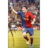 Football autograph, Lionel Messi, 12" x 8" colour photograph showing Messi in Barcelona kit in