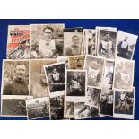 Speedway memorabilia, a collection of 60+ vintage b/w photos, 1940's/50's, mostly postcard size &