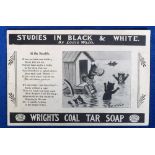 Ephemera, a Wright's Coal tar soap advertising booklet 'Studies in Black and White' illustrated by