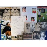 Football autographs, a mixed selection of various magazine & newspaper cut-outs, also signed