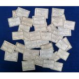 Wesleyan Methodist Society Quarterly Tickets or Love Feast Tickets, approx. 50 tickets issued