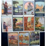 Postcards, a good selection of 11 French 'Chemins De Fer L'Etat' poster adverts for rail