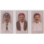 Cigarette cards, Wills, Cricketers (1896) 3 type cards, F S Jackson Yorkshire, Nichols G B