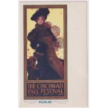 Postcard, Advertising, USA, Art Nouveau style Advert, The Cincinnati Fall Festival 1906, by Thomas