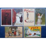 Postcards, a selection of 6 Fry's cocoa and chocolate poster ads. Artists include Maud Fabian (Polar