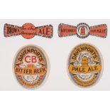 Beer labels, Davenport, Birmingham, two vertical ovals, Bitter Beer (dated 21/3/1940) & Pale Ale