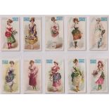 Cigarette cards, USA, Mayo, Costumes & Flowers, plain backs, (set, 20 cards) (1 with back damage,