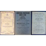 Football programmes, 3 programmes, Tranmere v Stockport County 24 Feb 1945 FL Cup (single sheet (