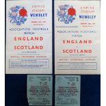 Football programmes & tickets, two programmes, England v Scotland, 10th October 1942 with two