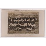 Rugby Union postcard, Scotland, sepia RP showing Scottish team line-up before match v Wales at