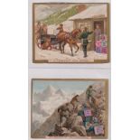 Trade cards, Huntley & Palmers Biscuits in Various Countries, (set 12 cards). (gen gd)