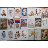 Postcards, a collection of approx 118 artist illustrated cards of children, artists include Sowerby,