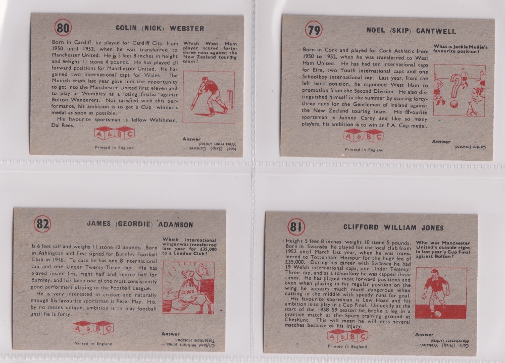 Trade cards, A&BC Gum, Footballers (With 'Planet Ltd', 47-92), 'X' size (set, 46 cards) includes - Image 18 of 24