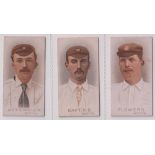 Cigarette cards, Wills, Cricketers (1896) 3 type cards, Notts, Flowers, Daft H B, Attewell W ( gen