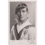 Postcard, Rugby League, George Henry Exley ‘Mick’ (1911-1990), GB, 3 caps, this portrait shows him