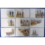 Postcards, Military, a good selection of 9 early military chromos published by Blum & Degen and