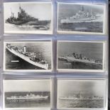 Postcards, a collection of 300+ b/w and colour cards of Naval ships, the majority RP's, inc.