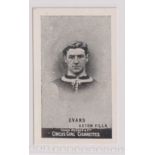 Cigarette card, Football, Cohen, Weenen, Heroes of Sport, type card, Evans, Aston Villa (vg) (1)