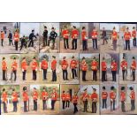 Postcards, Military art, a collection of 33 cards in the Regimented Uniform series published by Gale