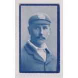 Cigarette card, Hill's, Famous Cricketers Series (Red Back), type card, no 8, Tydesley (slight