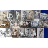 Postcards, Nudes, Glamour, Bathing etc, a collection of 19 French postcards, mostly photographic