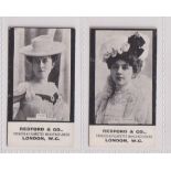 Cigarette cards, Redford's, Actresses, 'BLARM', two cards, Avril & Lucy Gerard (gd) (2)