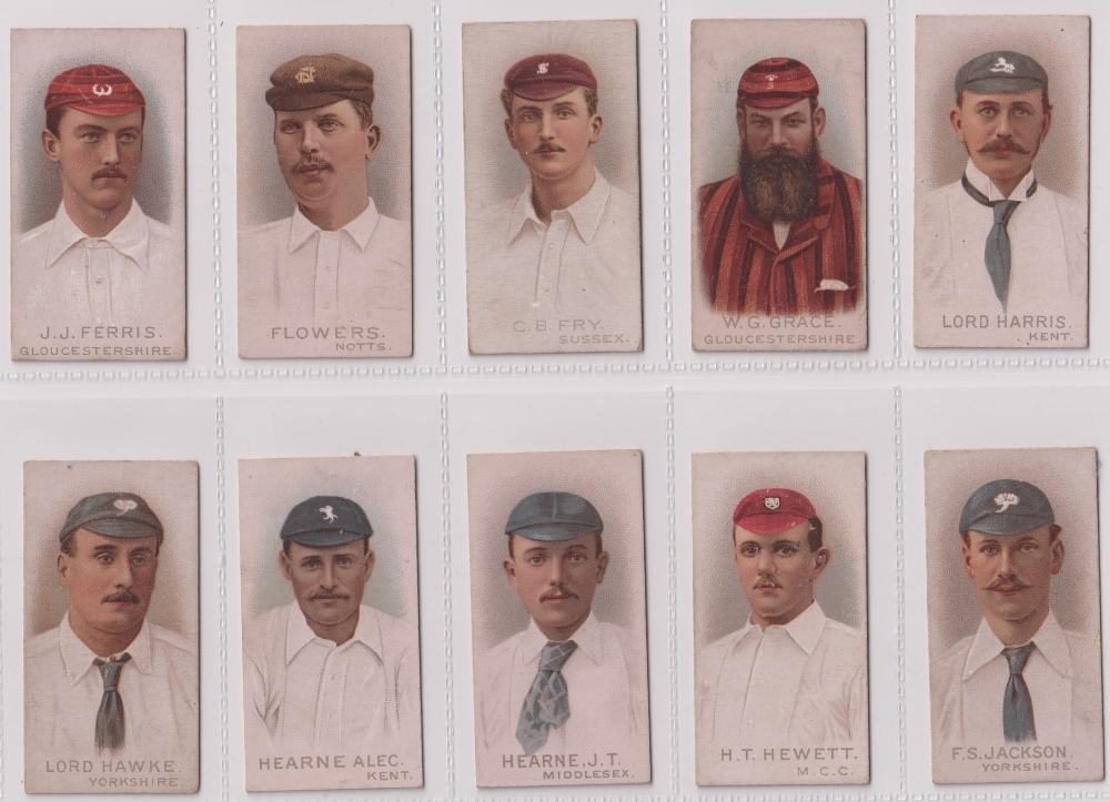 Cigarette cards, Wills, Cricketers 1896 (set, 50 cards) (some slight age toning, two few with slight - Image 3 of 10