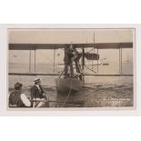 Postcard, Aviation, RP, Lieuts. Grey & Travers at Netley 1913, with their sea-plane, pu Beaulieu