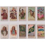 Cigarette cards, USA, Allen & Ginter, 20 type cards, Arms of All Nations (3), Birds of America (