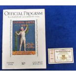 Olympics, USA, Los Angeles, 1932, programmes from Opening Ceremony together with entrance ticket (