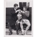 Football autograph, Alan Ball, Everton, a b/w photo, being a reprint taken from earlier images, 8" x