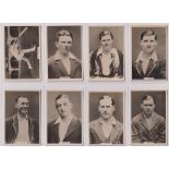 Cigarette cards, Millhoff, Famous Test Cricketers, 'M' size (set, 27 cards) (gd)
